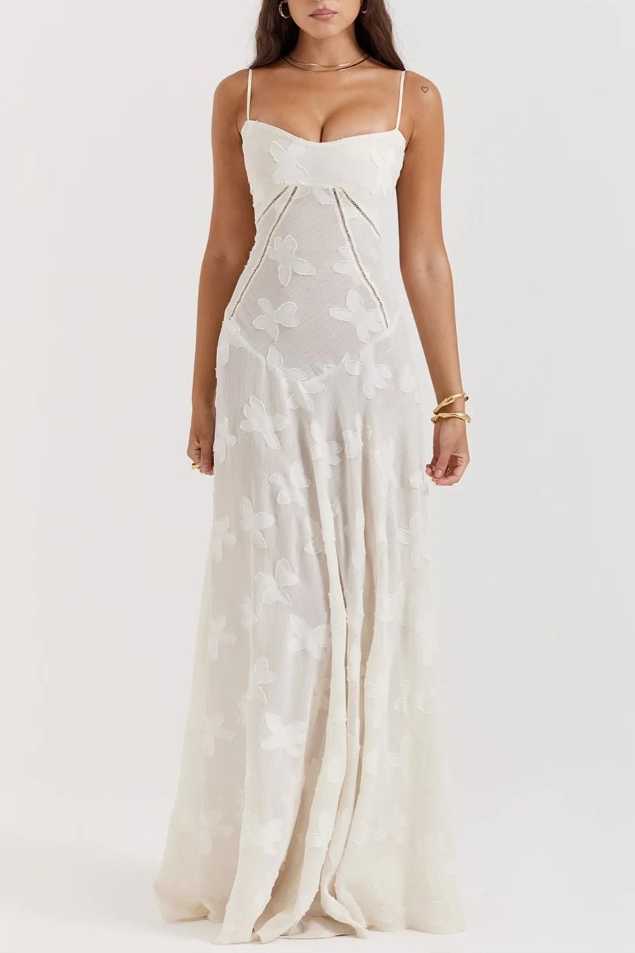 CELIA FLORAL MAXI DRESS - WHITE